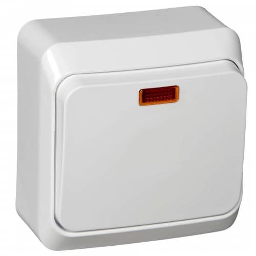 Купить Выключатель Schneider Electric Этюд BA10-005B одноклавишный с индикатором белый по низкой цене