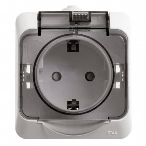 Купить Розетка Schneider Electric Этюд PA16-044B IP44 одноместная белая по низкой цене