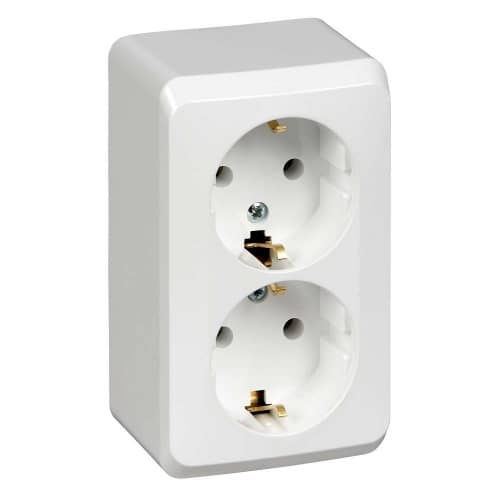 Купить Розетка Schneider Electric Этюд PA16-008B двухместная белая по низкой цене