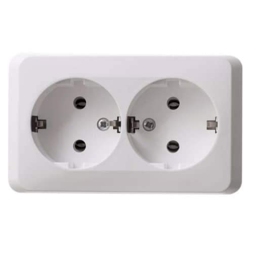 Купить Розетка Schneider Electric Этюд PA16-007B двухместная белая по низкой цене