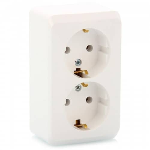 Купить Розетка Schneider Electric Этюд PA16-007B двухместная белая по низкой цене