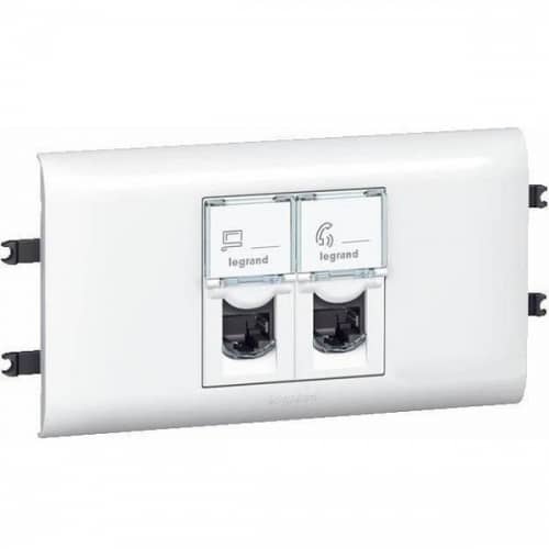 Купить Розетка Legrand Mosaic 078673 2хRJ45 5E FTP компьютерная белая по низкой цене