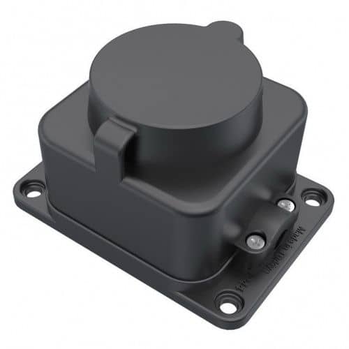 Купить Розетка Bemis BK1-1402-3511 IP54 одноместная с заземлением и крышкой черная по низкой цене
