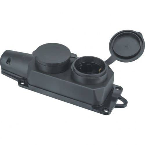 Купить Колодка Navigator 61 371 NCA-BLR2-02-16A-E-IP44-BL 2 розетки с заземлением и заглушками по низкой цене