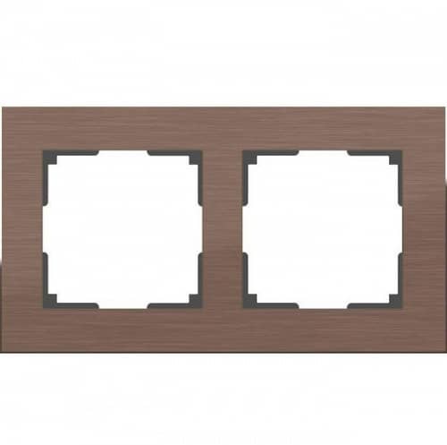Купить Рамка Werkel Aluminium WL11-Frame-02 коричневый алюминий двухместная по низкой цене