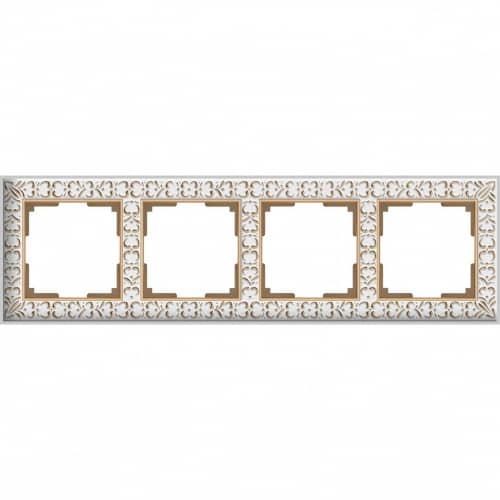 Купить Рамка Werkel Antik WL07-Frame-04 белое золото четырехместная по низкой цене