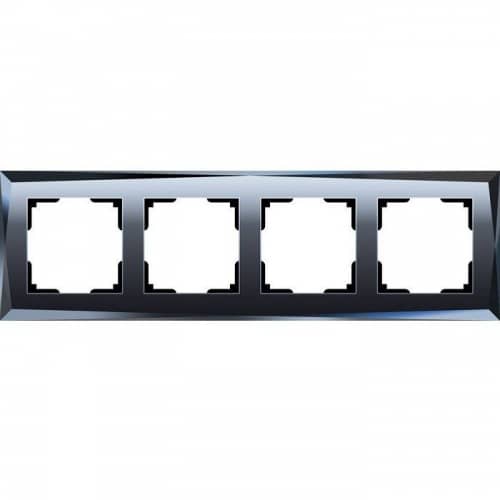 Купить Рамка Werkel Diamant WL08-Frame-04 черная четырехместная по низкой цене