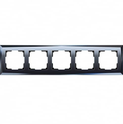 Купить Рамка Werkel Diamant WL08-Frame-05 черная пятиместная по низкой цене