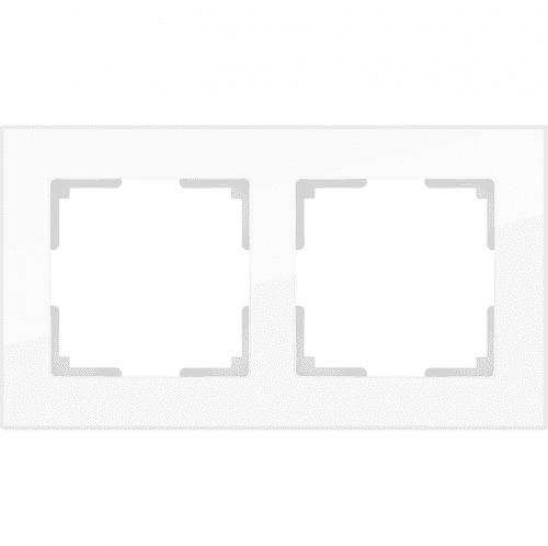 Купить Рамка Werkel Favorit WL01-Frame-02 белая двухместная по низкой цене