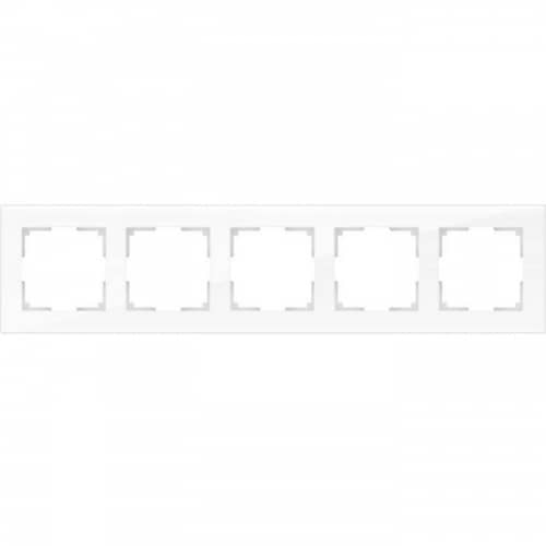 Купить Рамка Werkel Favorit WL01-Frame-05 белая пятиместная по низкой цене