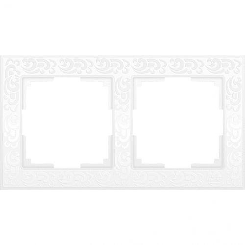 Купить Рамка Werkel Flock WL05-Frame-02-white белая двухместная по низкой цене