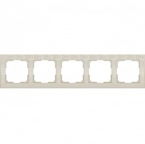 Купить Рамка Werkel Flock WL05-Frame-05-ivory Слоновая кость пятиместная по низкой цене