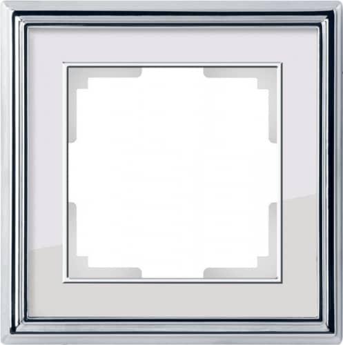 Купить Рамка Werkel Palacio WL17-Frame-01 хром/белый одноместная по низкой цене