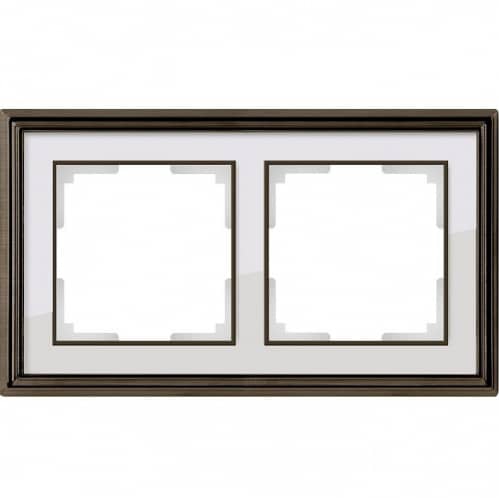 Купить Рамка Werkel Palacio WL17-Frame-02 бронза/белый двухместная по низкой цене