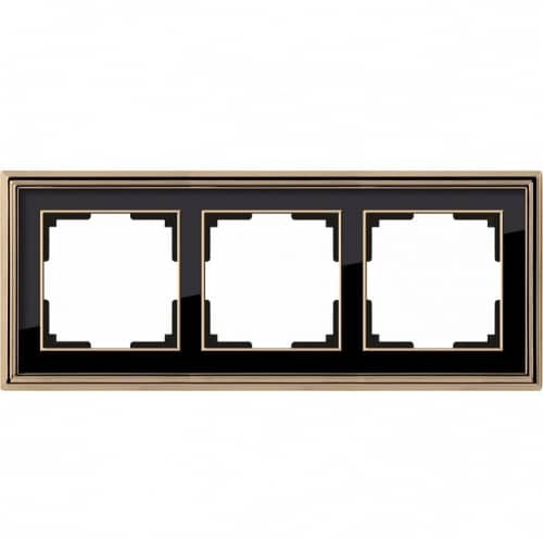 Купить Рамка Werkel Palacio WL17-Frame-03 золото/черный трехместная по низкой цене