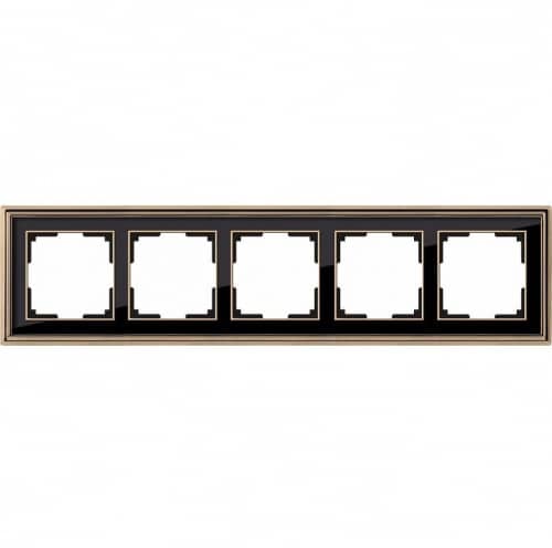 Купить Рамка Werkel Palacio WL17-Frame-05 золото/черный пятиместная по низкой цене