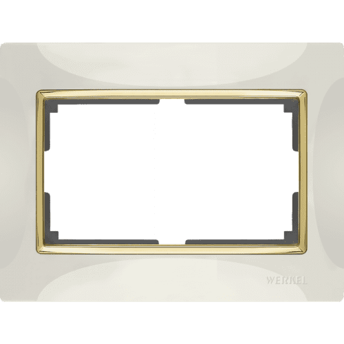 Купить Рамка Werkel Snabb WL03-Frame-01-DBL-white-GD белая/золото для двойной розетки по низкой цене