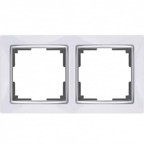 Купить Рамка Werkel Snabb WL03-Frame-02-white-GD белая/золото двухместная по низкой цене