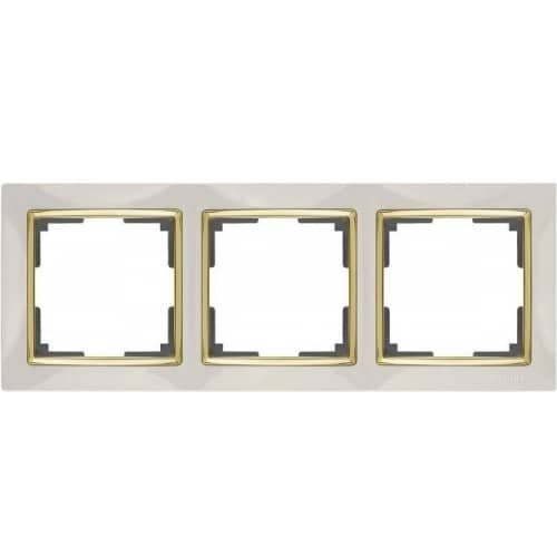 Купить Рамка Werkel Snabb WL03-Frame-03-ivory-GD Слоновая кость/золото трехместная по низкой цене