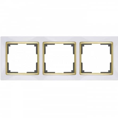 Купить Рамка Werkel Snabb WL03-Frame-03-white-GD белая/золото трехместная по низкой цене