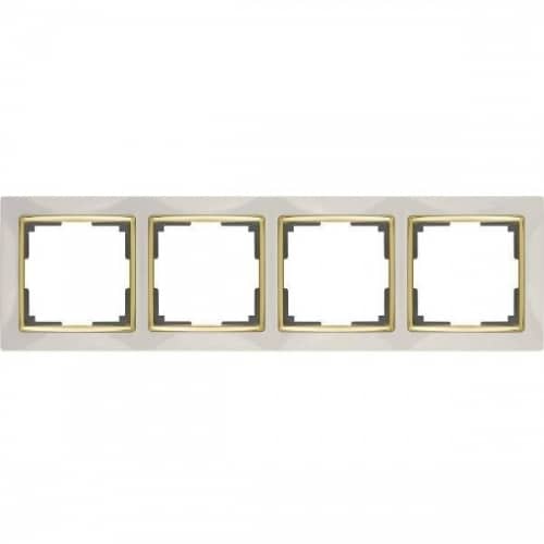 Купить Рамка Werkel Snabb WL03-Frame-04-ivory Слоновая кость/золото четырехместная по низкой цене