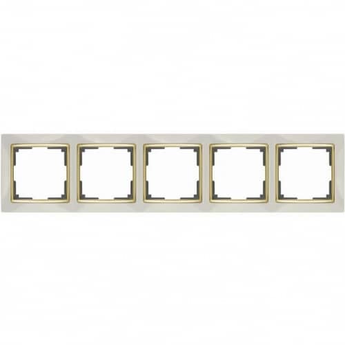 Купить Рамка Werkel Snabb WL03-Frame-05-ivory-GD Слоновая кость/золото пятиместная по низкой цене