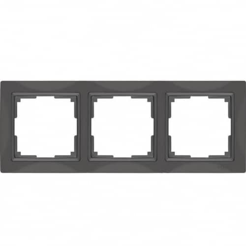 Купить Рамка Werkel Snabb Basic WL03-Frame-03 серо-коричневая трехместная по низкой цене