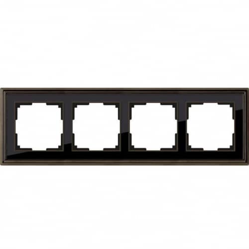 Купить Рамка Werkel Snabb Basic WL03-Frame-04 серо-коричневая четырехместная по низкой цене