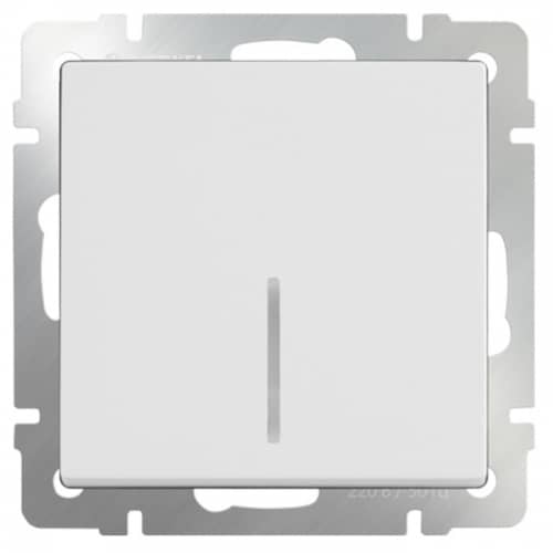 Купить Выключатель Werkel WL01-SW-1G-2W-LED одноклавишный проходной с индикатором белый по низкой цене
