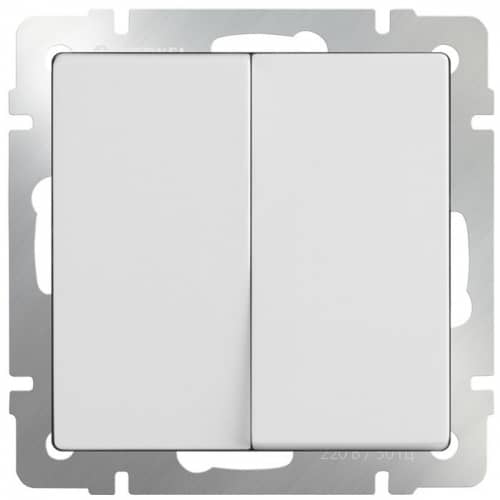 Купить Выключатель Werkel WL01-SW-2G-2W двухклавишный проходной белый по низкой цене