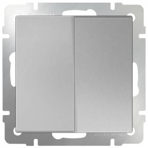 Купить Выключатель Werkel WL06-SW-2G-2W двухклавишный проходной серебряный по низкой цене
