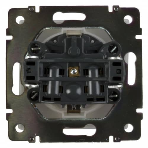 Купить Розетка Werkel WL09-SKGS-01-IP44 одноместная с заземлением и защитными шторкам серебряный рифленый по низкой цене