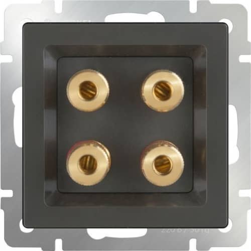 Купить Розетка Werkel WL07-AUDIOx4 акустическая серо-коричневый по низкой цене