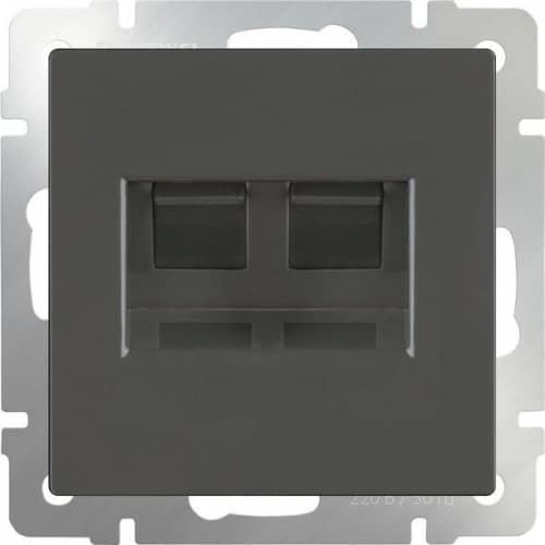 Купить Розетка Werkel WL07-RJ11+RJ45 телефонно-компьютерная серо-коричневый по низкой цене