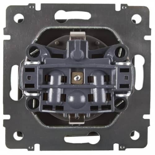 Купить Розетка Werkel WL07-SKG-01-IP20 одноместная с заземлением серо-коричневый по низкой цене