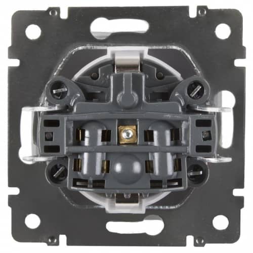 Купить Розетка Werkel WL07-SKGS-01-IP44 одноместная с заземлением и защитными шторками серо-коричневый по низкой цене