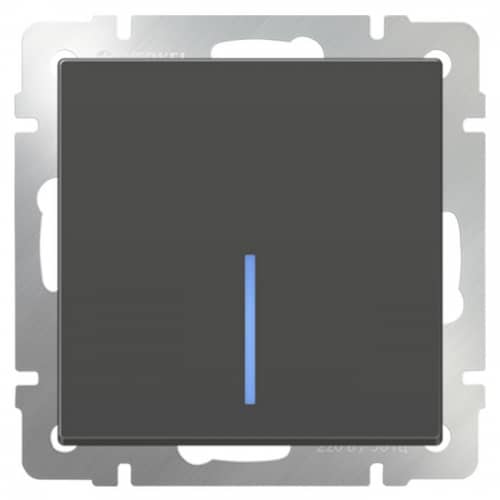 Купить Выключатель Werkel WL07-SW-1G-LED одноклавишный с индикатором серо-коричневый по низкой цене