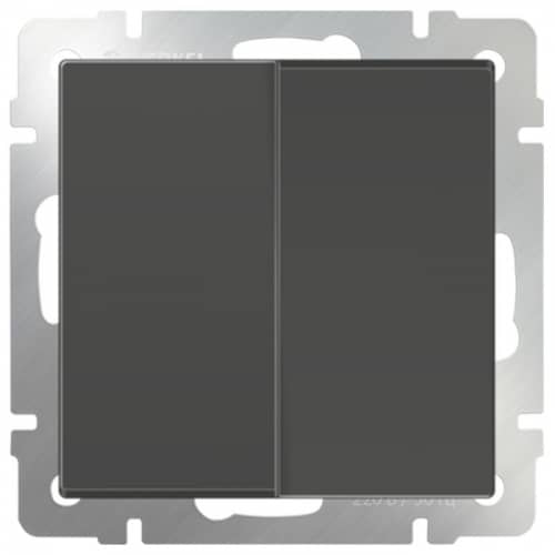 Купить Выключатель Werkel WL07-SW-2G-2W двухклавишный проходной серо-коричневый по низкой цене