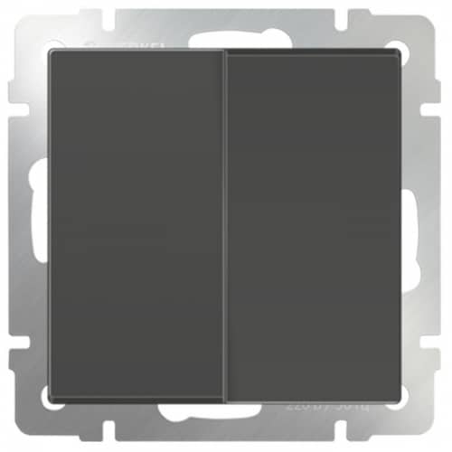 Купить Выключатель Werkel WL07-SW-2G двухклавишный серо-коричневый по низкой цене