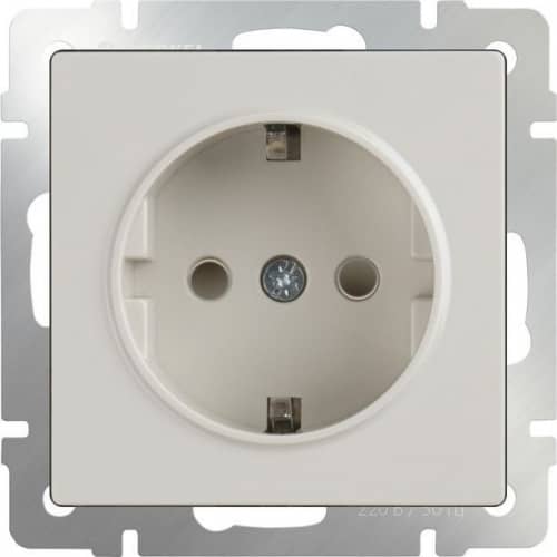 Купить Розетка Werkel WL03-SKG-01-IP20-ivory одноместная с заземлением Слоновая кость по низкой цене