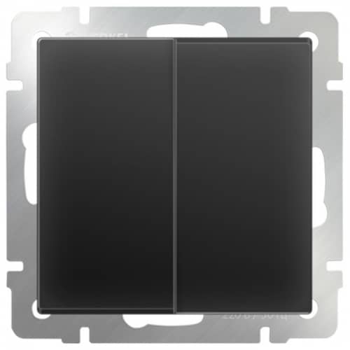 Купить Выключатель Werkel WL08-SW-2G-2W двухклавишный проходной черный матовый по низкой цене