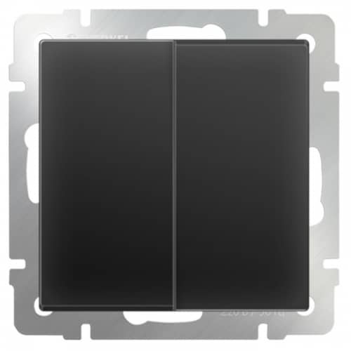 Купить Выключатель Werkel WL08-SW-2G двухклавишный черный матовый по низкой цене