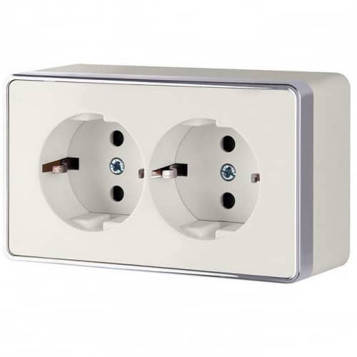 Купить Розетка Werkel Gallant WL15-02-03 двухместная с заземлением Слоновая кость по низкой цене