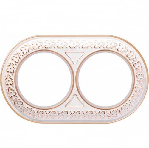 Купить Рамка Werkel Antik Runda WL70-frame-02 белое золото двухместная по низкой цене