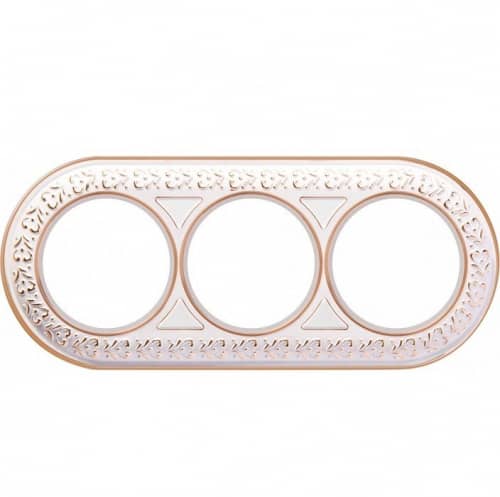 Купить Рамка Werkel Antik Runda WL70-frame-03 белое золото трехместная по низкой цене