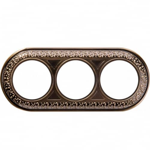 Купить Рамка Werkel Antik Runda WL70-frame-03 бронза трехместная по низкой цене