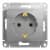 Купить Розетка Schneider Electric Glossa GSL000343 одноместная с заземлением алюминий по низкой цене