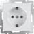 Купить Розетка Werkel WL01-SKGS-01-IP44 одноместная с заземлением и защитными шторками белый по низкой цене