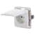 Купить Розетка Werkel WL01-SKGSC-01-IP44 одноместная с заземлением и защитными шторками с крышкой белый по низкой цене