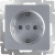 Купить Розетка Werkel WL06-SKGS-01-IP44 одноместная с заземлением и защитными шторками серебряный по низкой цене